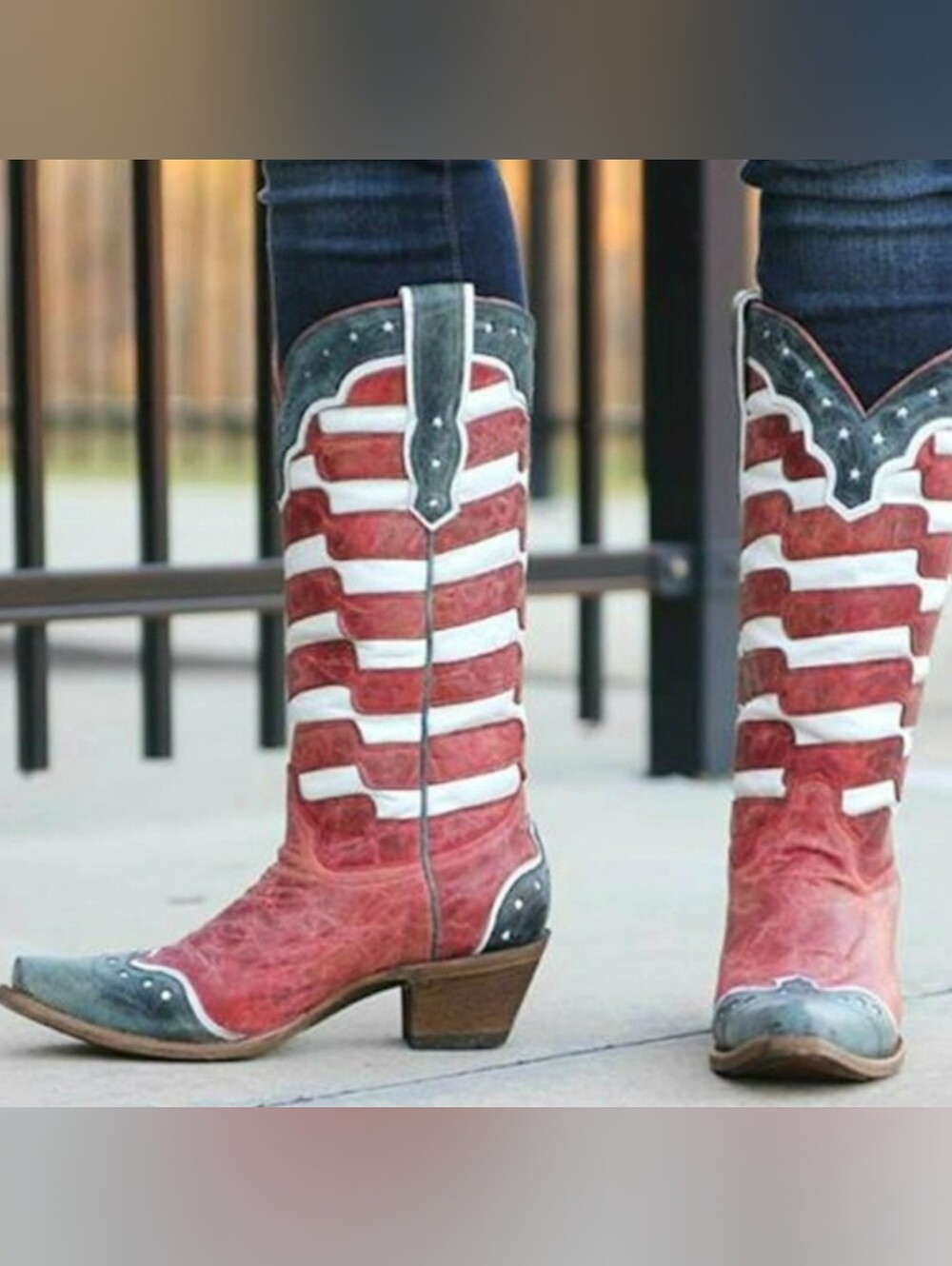 CORRAL A2515 ladies leather American Flag USA western cowboy boots snip toe sz 6